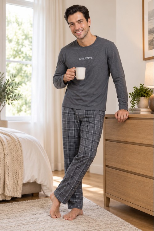 Мъжка Пижама - 90% Памук - 10% Полиестер - Код 10890